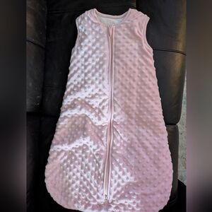Soft Pink Baby Sleep Sack Zippered Sleeveless Bodysuit